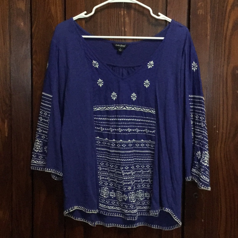 Royal blue 3/4 sleeve blouse